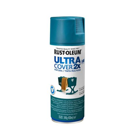 Pintura en Aerosol Ultra Cover 2X 340grs Azul Esmeralda Ultra Mate - Rust Oleum-0