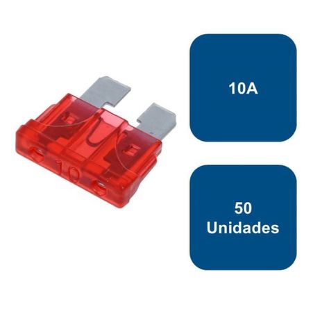 Fusible Tipo Enchufe 50un. 10a Rojo Flosser-0