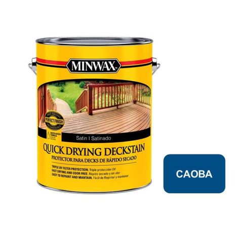 Deckstain Base Agua Secado Rapido 1 Gl (3.78lt) Caoba Minwax-0
