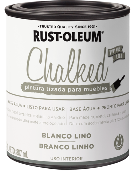 Pintura Chalked Tizada 877ml Blanco Lino Rust Oleum-0