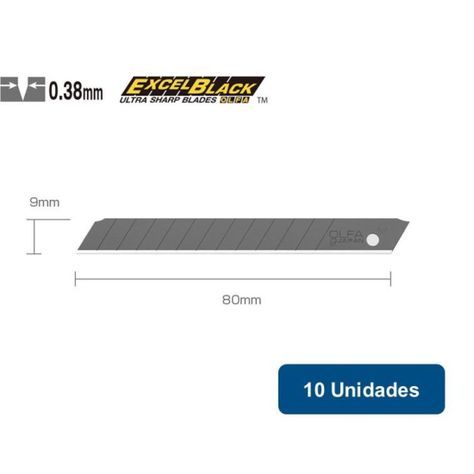 Olfa Repuesto Cuchillo 9mm Black 13 Segmentos Asbb-10 10un.-0