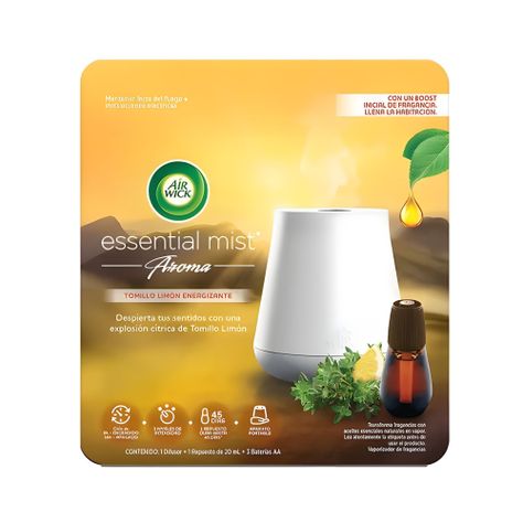 Difusor de aromas Essential Mist Aparato + Repuesto 20ml Tomillo Limón - Air Wick-0