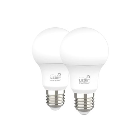Ampolletas Led E27 luz cálida 3000K 9W Kit 2un - Macrotel-1