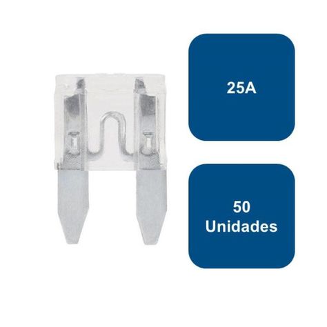 Fusible Tipo Enchufe Mini 50un. 25a Blanco Flosser-0