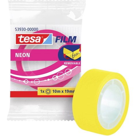 Cinta adhesiva Neón 19mm x 10mts 1un Color aleatorio tesa-0