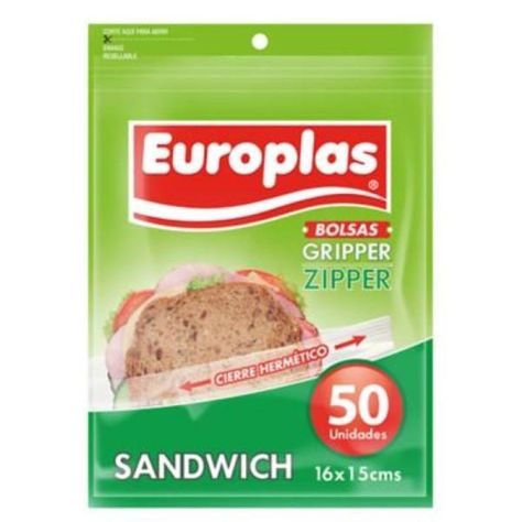 Europlas Bolsa Cierre Facil Zipper Sandwich 16x15cms 50un.-0