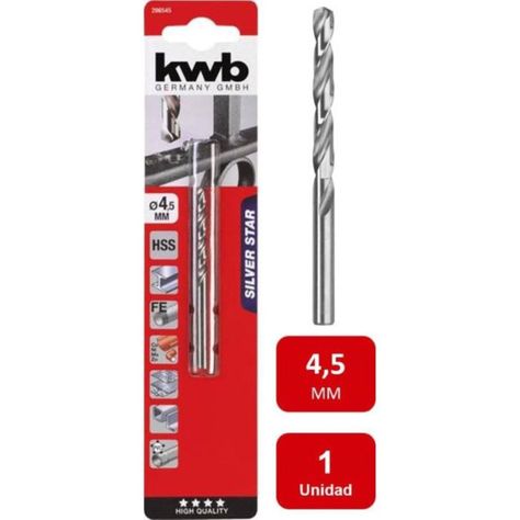Broca Acero Rápido Hss Silver 4.5mm Kwb-0