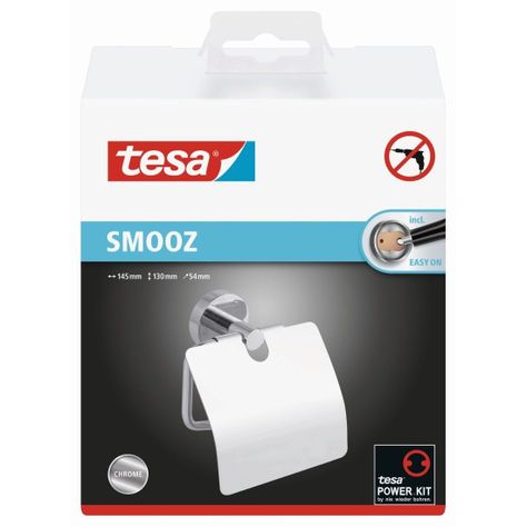 Portarollos para baño adhesivo Linea Smooz 130x145x54mm tesa-0