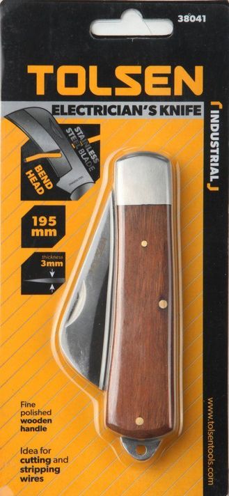 Cuchillo Electricista Curvo 195mm Tolsen-1