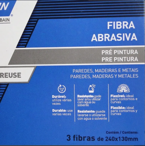 Fibra Abrasiva Lavable Pre Pintura Gris 130x240mm 3un Norton-4