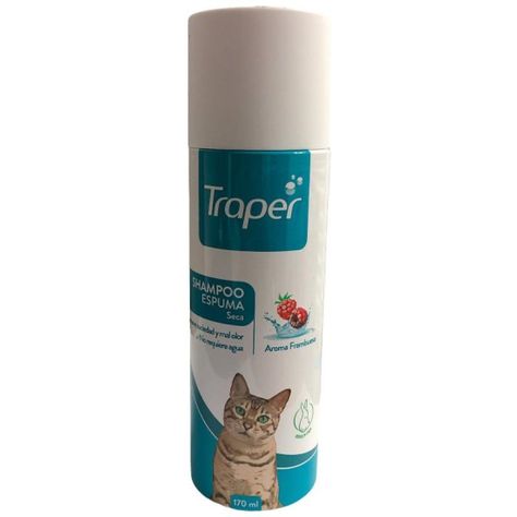 Shampoo Espuma Seca Para Gato Aroma Frambuesa 170ml Traper-0