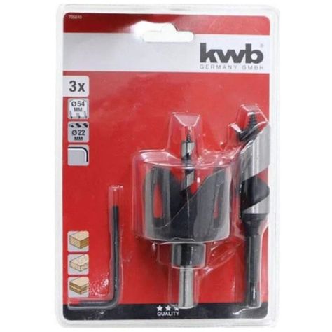 Kit Para Instalación De Cerradura 3pzas Con Brocas Kwb-0