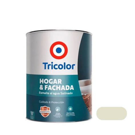 Esmalte al Agua Satinado Hogar y Fachada 900ml Blanco Invierno - Tricolor-0