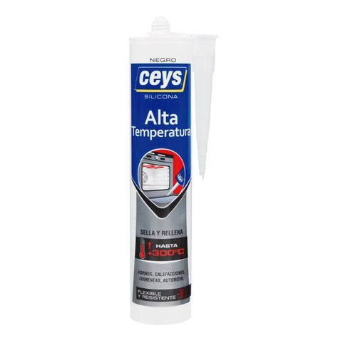 Silicona Alta temperatura Negra 280ml Ceys-0