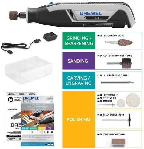 Herramienta Rotativa Inalámbrica Lite 10 Accesorios Dremel-3