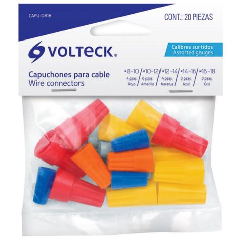Volteck Conectores Conicos Para Cable Surtidos 20 Un.-0