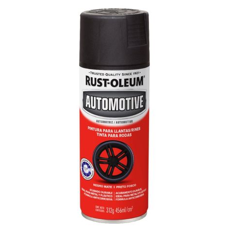 Pintura para Llantas - Rines 312grs Negro Mate Rust Oleum-0