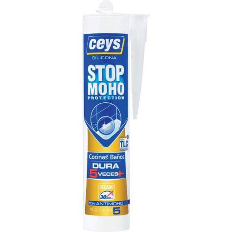 Silicona Baño y Cocina Stop Moho Transparente 280ml Ceys-0