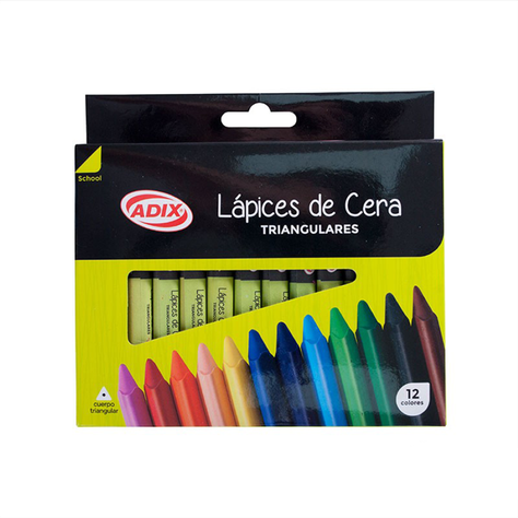 Lápices De Cera Triangulares 12 Colores Afix-0