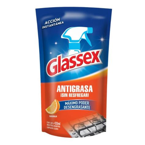 Antigrasa Doypack Naranja 420ml - Glassex-0