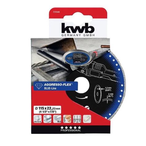 Disco de corte diamantado para Acero Inoxidable 4.1/2" x 1.4mm - KWB-0