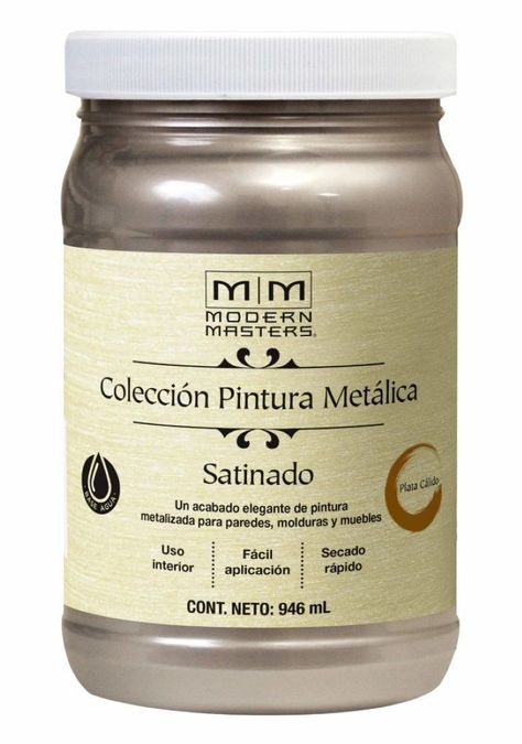 Pintura Metálica Satinada 946ml Plata Cálido Modern Masters-0