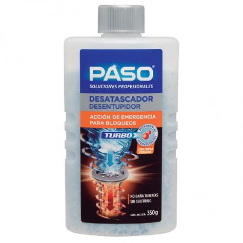 Destapador Turbo Tuberias y Desagües 350grs Paso-0