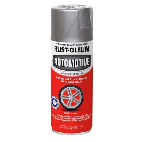 Pintura para Llantas - Rines 312grs Acero Mate Rust Oleum-0