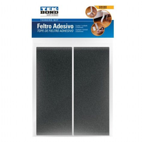 Fieltros Adhesivos Rectangular 127x51mm Negro 2un. Tekbond-0
