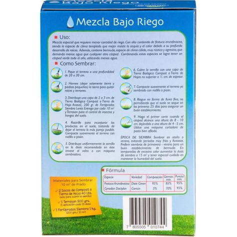 Semillas De Pasto Mezcla Bajo Riego 500grs Anasac-1