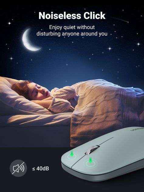 Mouse inalámbrico slim modelo MU001 Verde Ugreen-2