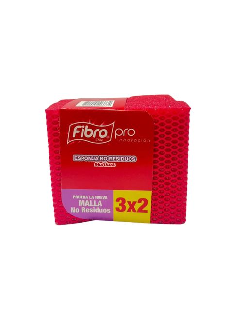 Pack Esponja No Residuos Roja 3un - Fibro Pro-0