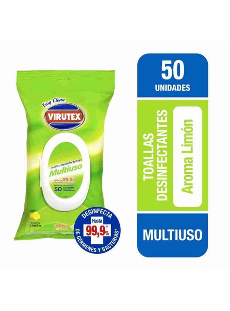 Toallitas Desinfectantes Multiuso Aroma Limón 50un. Virutex-0