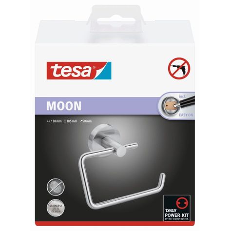 Portarollos para baño adhesivo Linea Moon 105x138x50mm tesa-0