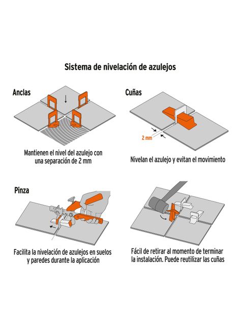 Kit de nivelación de cerámicos y porcelanatos 201 piezas - Truper-3