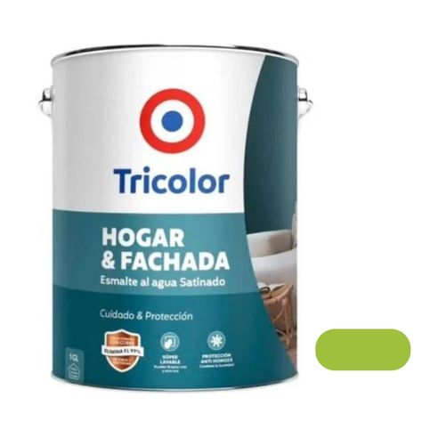 Esmalte al Agua Satinado Hogar y Fachada 1gln Pistacho - Tricolor-0