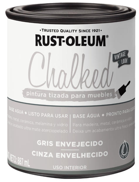 Pintura Chalked Tizada 877ml Gris Envejecido Rust Oleum-0