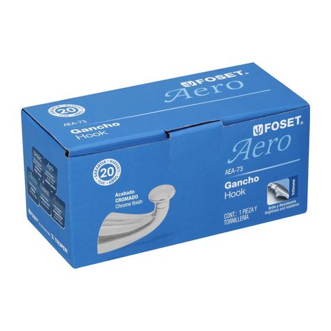 Gancho baño Aero Metálico / Cromado Foset-1