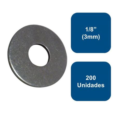Golilla Plana Calibrada Zincada 1/8  (3mm) 200un.-0