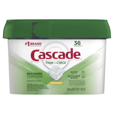 Detergente Para Lavavajillas Free&clear 36 Capsulas Cascade-0