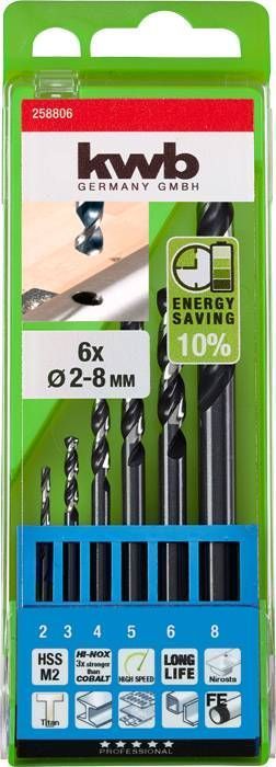 Set De Brocas Acero Inoxidable Hi-nox Akku-top 6 Un. Kwb-1