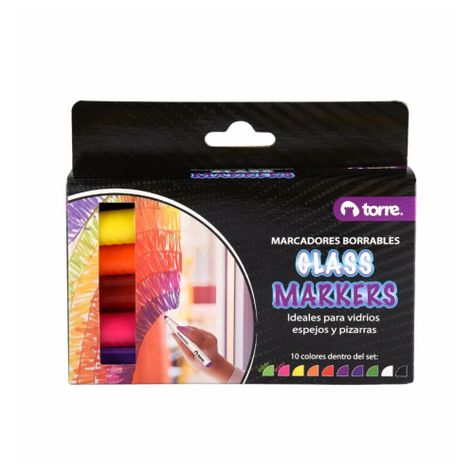 Set de marcadores gráficos Glass Markers 10 colores Torre-0