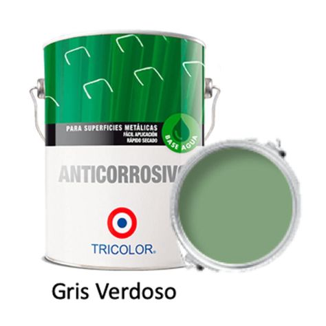 Anticorrosivo base agua 1/4 Gl (945ml) Gris Verdoso - Tricolor-0