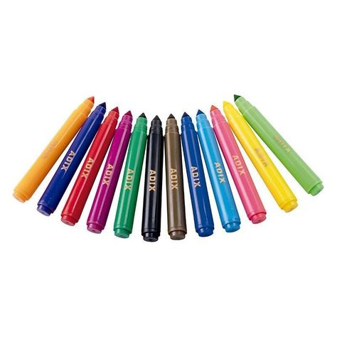 Marcadores Punta Gruesa 12 colores Adix-1