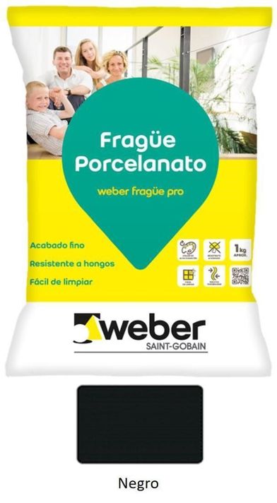 Weber Fragüe Porcelanato 1kg Negro-0