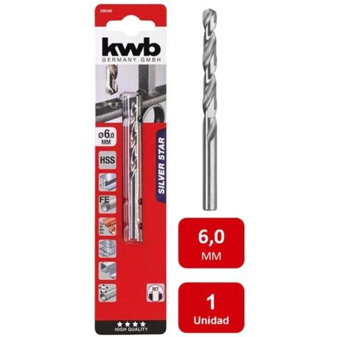 Broca Acero Rápido Hss Silver 6.0mm Kwb-0