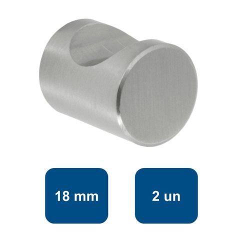 Tirador para Mueble Cilindrico Acero 18mm 2un. Rukafe Basics-0
