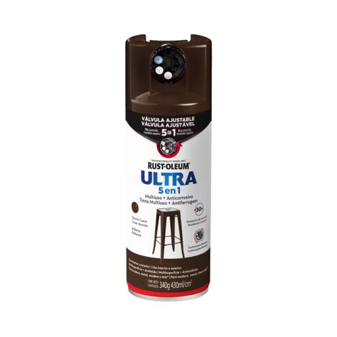 Pintura en Aerosol Ultra 5 en 1 340grs Marrón Cuero Brillante - Rust Oleum-0