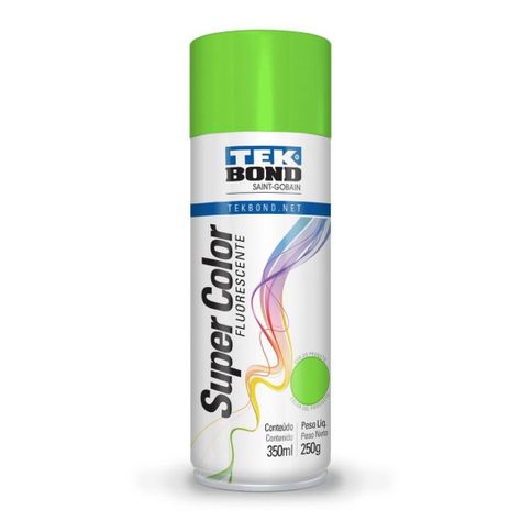Pintura Aerosol Spray 350ml Fluorescente Verde Tekbond-0