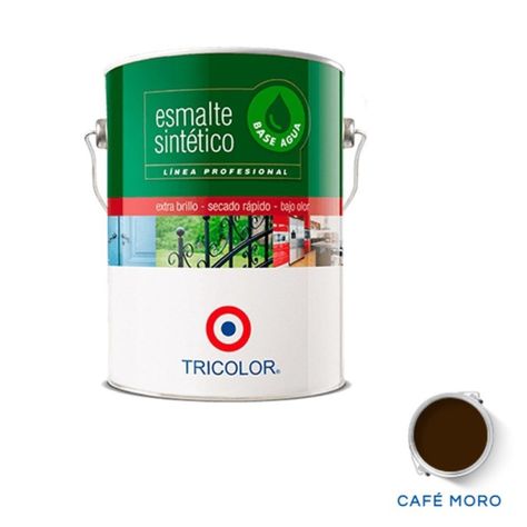 Esmalte Sintetico Base Agua Prof 1 Gl Café Moro Tricolor-0